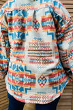 2X/3X : Tribal button up Shacket