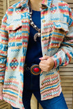 2X/3X : Tribal button up Shacket