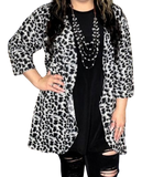 Grey and Black Leopard Cardigan