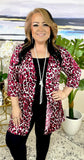 Maroon & White Leopard cardigan