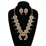 Copper and Cream Concho Squash Necklace Set