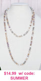 Grey Tones Crystal 60" Necklace