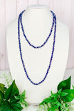 Iridescent Blue 60" Crystal Beaded Necklace