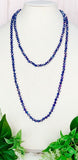 Iridescent Blue 60" Crystal Beaded Necklace