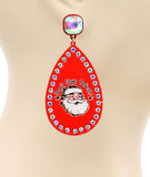 Santa "Don't Stop Believing" Bling Christmas earrings