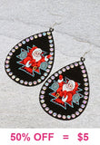 Santa "TRIBAL" Bling Christmas earrings