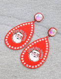 Santa "Don't Stop Believing" Bling Christmas earrings