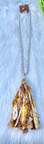 NEW ARRIVAL Pearl like Necklace with Mustard  Tassel