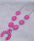 Hot Pink Squash Blossom Necklace