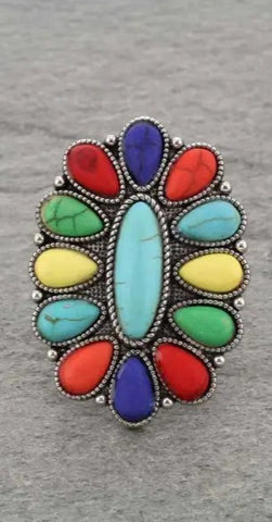 RING : COLORFUL CONCHO  RING