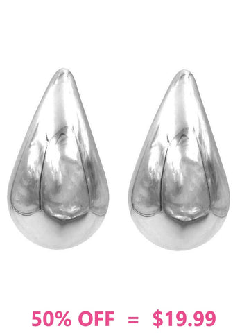 Silver Chunky Teardrop earrings (only 1 left)