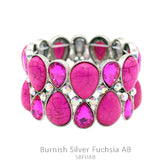 Pink stone & Bling stretch bracelet