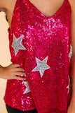 SALE*Pink Sequin cami with silver stars
