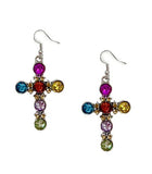 Multi Color Bling Cross earrings