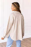 XL, 2X : Beige leather shacket