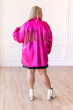 Metallic Fuchsia fringe jacket