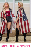 USA Vintage Flag kimono duster