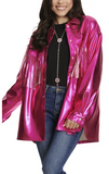 Metallic Fuchsia fringe jacket