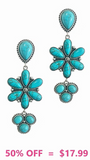 Large Turquoise drop stone earrings