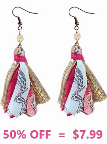 NEW ARRIVAL Pink fabric tassel earrings – Shop Southern Charm