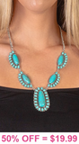 Turquoise oval stone pendant necklace