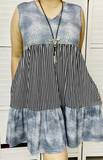 Grey Cheetah & Striped dress