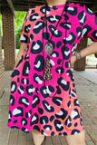 Pink ombre big spot leopard dress