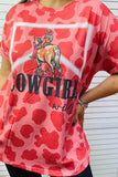 Cowgirl Wild Red Leopard graphic tee