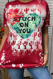 'STUCK ON YOU' Red cactus graphic tee