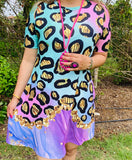 Pastel Leopard dress with pockets