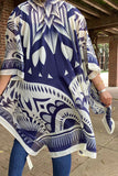 Navy Design sheer kimono shawl