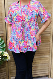 Floral baby doll tunic - fully lined