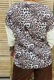 XL, 2X, 3X : Cream, Rust, Leopard long sleeve top