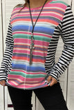 Serape Top with striped long sleeves