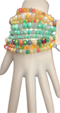 Multi Turquoise Color Crystal 9pc Bracelet Set