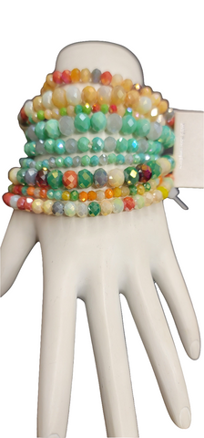 Multi Turquoise Color Crystal 9pc Bracelet Set