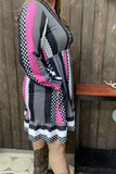 Pink, Black, White polka dot dress