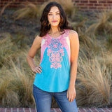 Pink Crochet & Turquoise tank