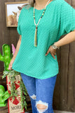 Green textured chiffon top