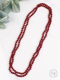 Maroon Crystal Strand 60" Layering Necklace