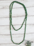 Olive Green Crystal Long Beaded 60" Layering Necklace