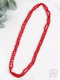 Red Crystal 60" Layering Necklace