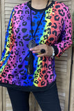 Colorful Leopard long sleeve top