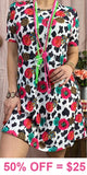 3X : Flowers & Cow print dress