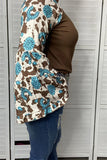 Brown Top with Western Bell Sleeves