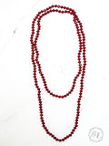 Maroon Crystal Strand 60" Layering Necklace