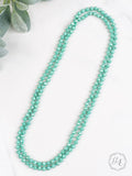 Turquoise Crystal Long 60" Layering Necklace