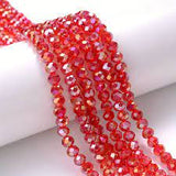 Red AB Crystal 60" beaded NECKLACE