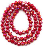 Red AB Crystal 60" beaded NECKLACE