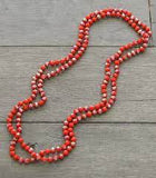 Red AB Crystal 60" beaded NECKLACE